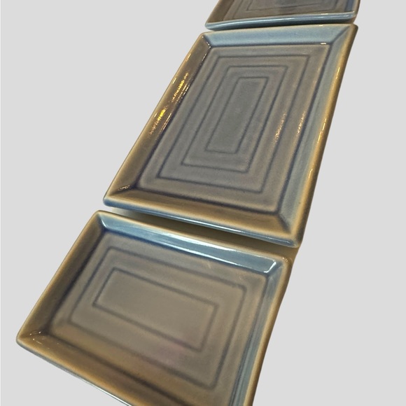 Set of 3 Blue Rectangular Versatile Plates for Serving/Candles/Decor/Display EUC - Picture 6 of 7